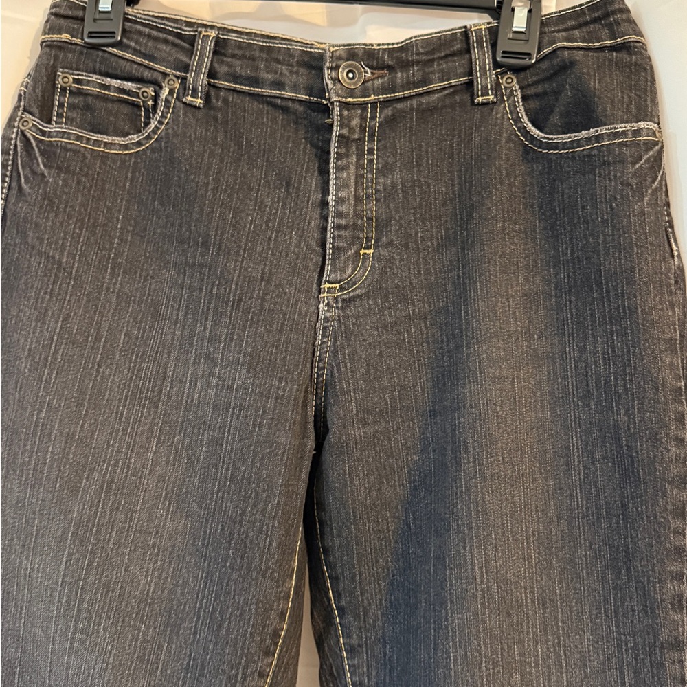 Y2K Canyon River Blues Black Flare Jeans Size 10 Stretch Bootcut - Picture 5 of 13